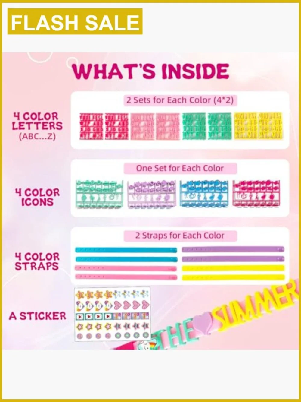 DIY Friendship Bracelet Kit Snap-On Design Craft Set for Kids